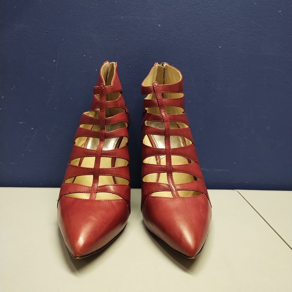 Michael Kors Mavis Back Zip Stiletto Heels Womens US 9M Burgundy Pointed Toe - Picture 2 of 11